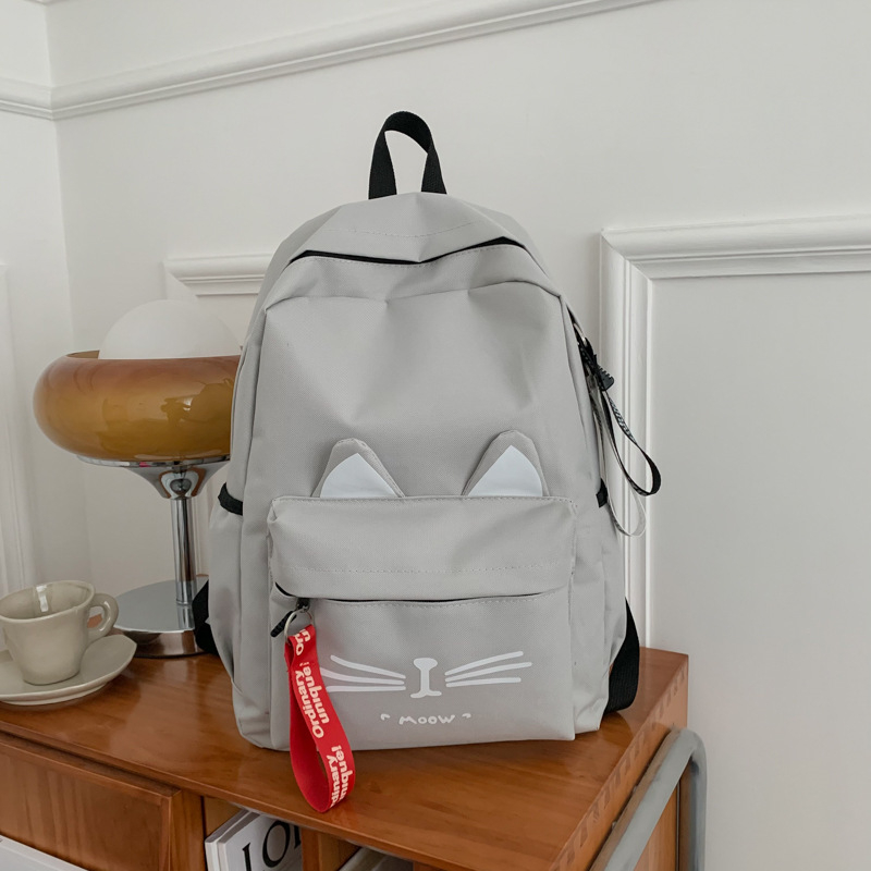 Batoh s mačacími ušami, Unisex, Oxford látka, 20–35 L, USB rozhranie, vhodný pre 16-palcový notebook, mestský štýl pre školu