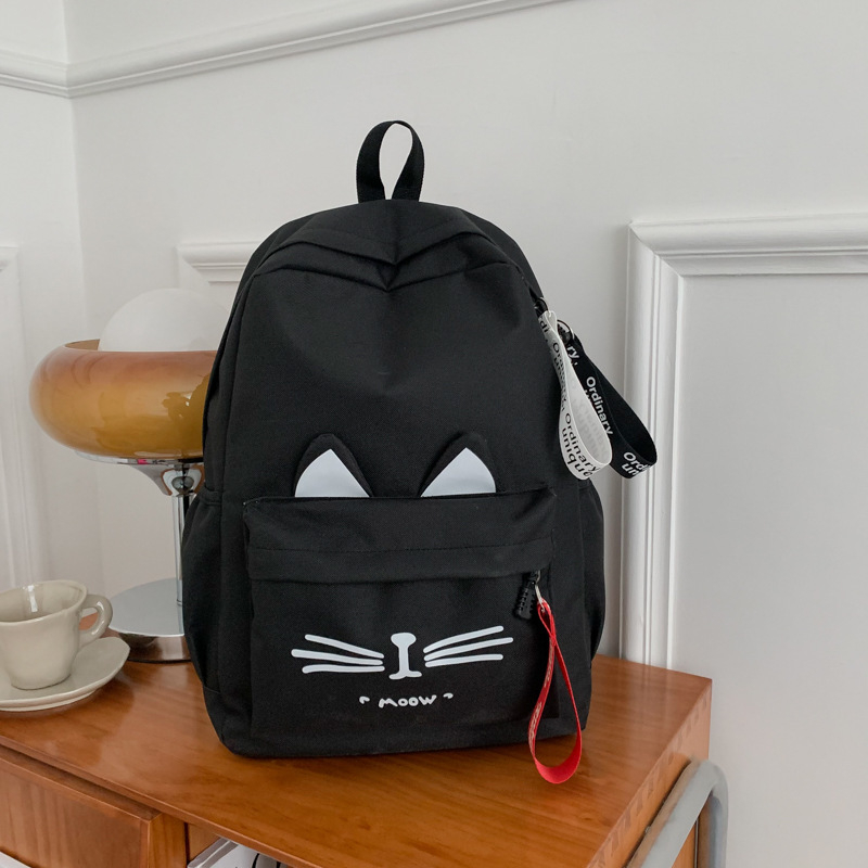 Batoh s mačacími ušami, Unisex, Oxford látka, 20–35 L, USB rozhranie, vhodný pre 16-palcový notebook, mestský štýl pre školu