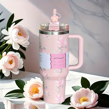 Izolovaný automobilový pohár s držadlom, dvojitá stena, vnútorná 304 nerez oceľ, skrutkovacie viečko, 6-12 h izolácie