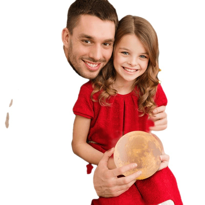 3D noćna lampa s mjesecom – USB napajanje, PVC abažur, dodirni prekidač, inteligentno upravljanje