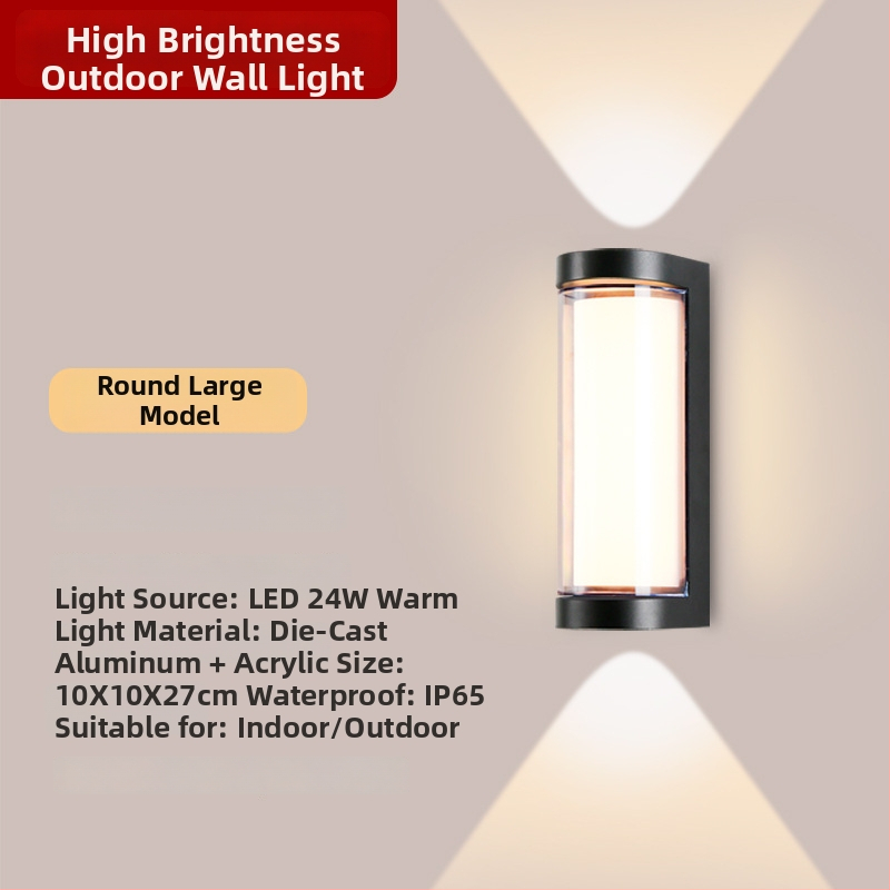 LED vonkajšia stenová lampa s hliníkovým telom, IP65, 900 lm, 12/16/24 W, 3000/4000/6000 K