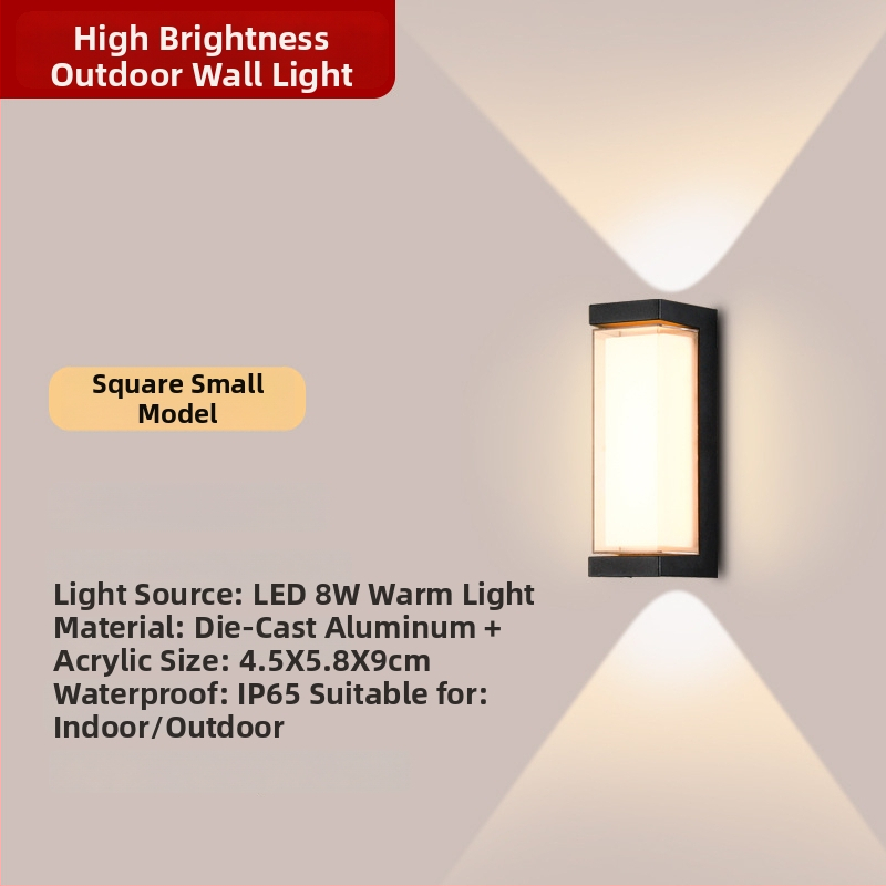 LED vonkajšia stenová lampa s hliníkovým telom, IP65, 900 lm, 12/16/24 W, 3000/4000/6000 K