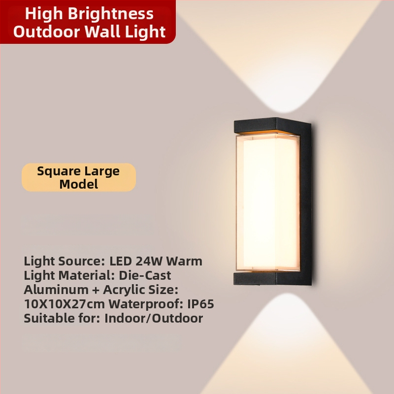 LED vonkajšia stenová lampa s hliníkovým telom, IP65, 900 lm, 12/16/24 W, 3000/4000/6000 K