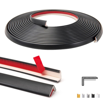 PVC samolepiaci rohový okrajový pás – lesklý kovový vzhľad, model Yt308, štýl: plochý / moderný minimalistický / dostupný luxus, určený pre strop, rám okna a rám dverí