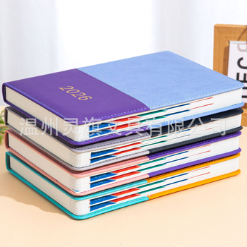 Denník na denný plán s imitáciou kože, šitá väzba, Daolin papier, 80G, 100–200 strán