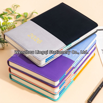 Denník na denný plán s imitáciou kože, šitá väzba, Daolin papier, 80G, 100–200 strán