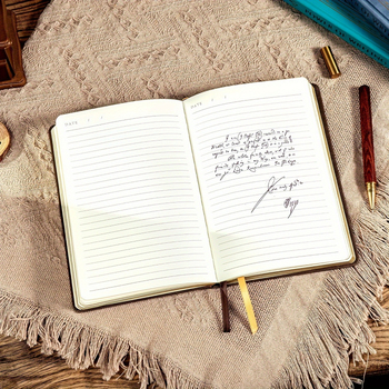 Retro denník s pozláteným okrajom a hrubým papierom; materiál: papier; úprava: áno; model: jd601099597609378