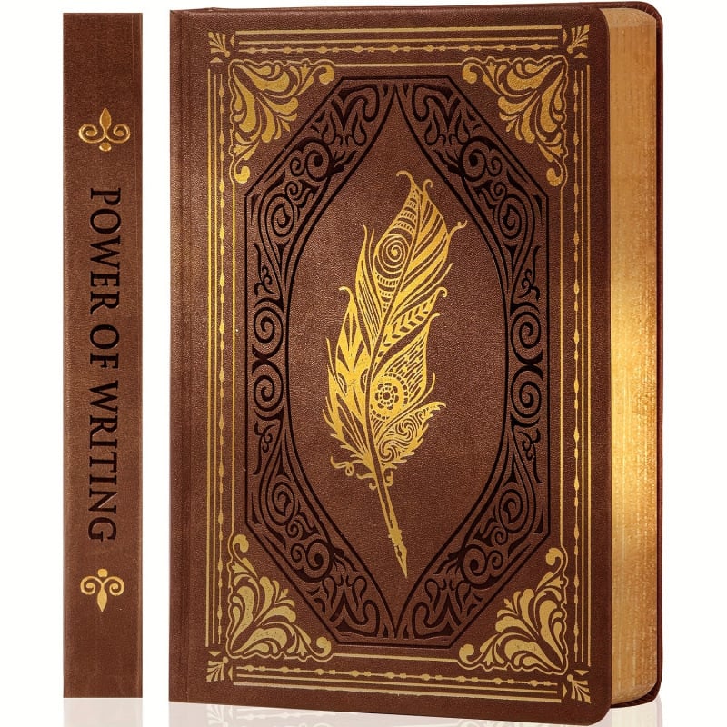 Retro denník s pozláteným okrajom a hrubým papierom; materiál: papier; úprava: áno; model: jd601099597609378