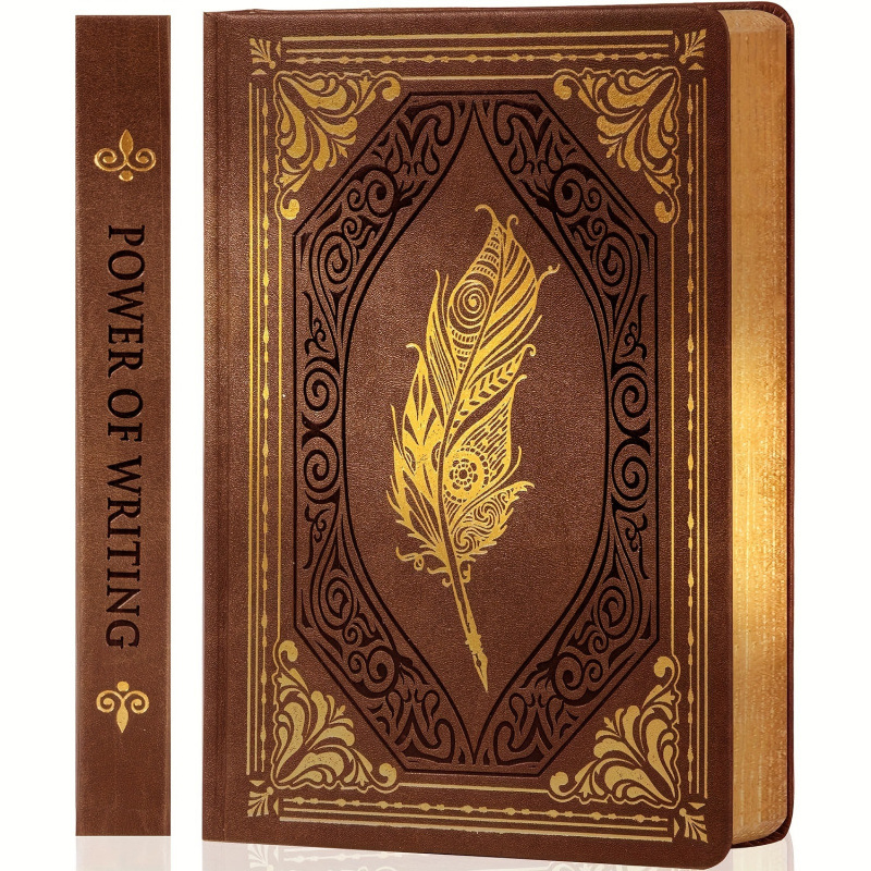 Retro denník s pozláteným okrajom a hrubým papierom; materiál: papier; úprava: áno; model: jd601099597609378