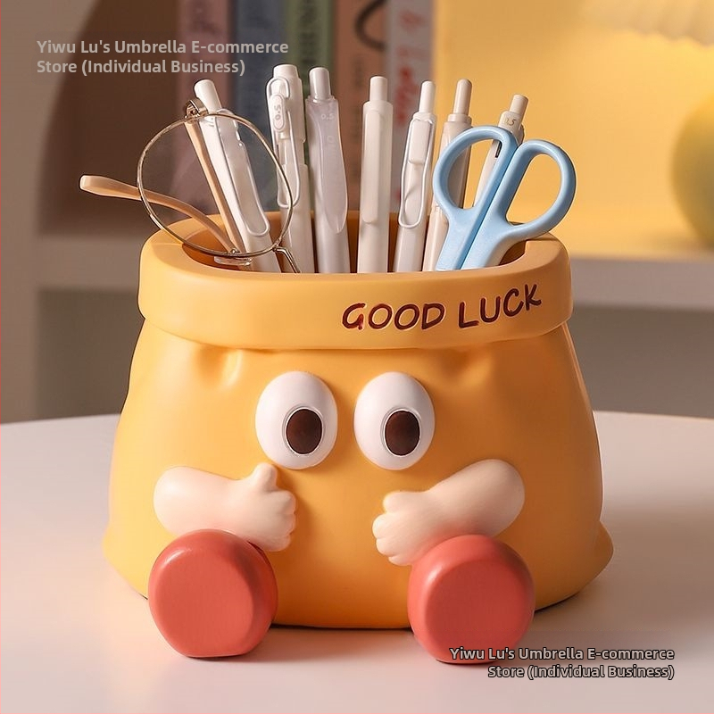 Organizér na ceruzky s dekoráciou z hodvábneho kvetu, dizajn papierovej tašky, veľká kapacita, dekorácia na stole