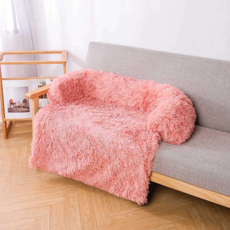 Pravokutni plišani kauč za kućne ljubimce, za mačke i pse, s uklonjivom i pranjem navlake; materijal: tkanina; protuklizna podloga.