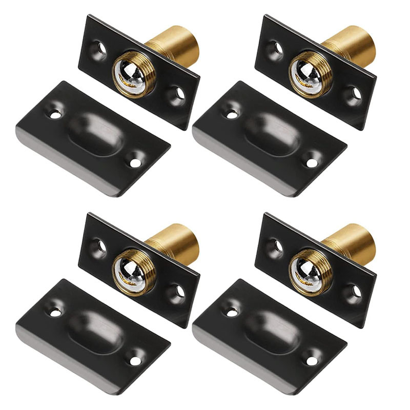 Meďový doraz na dvere s nastaviteľnou pružinou, zapustený typ pre montáž na dvere, leštený a elektrolytický povrch