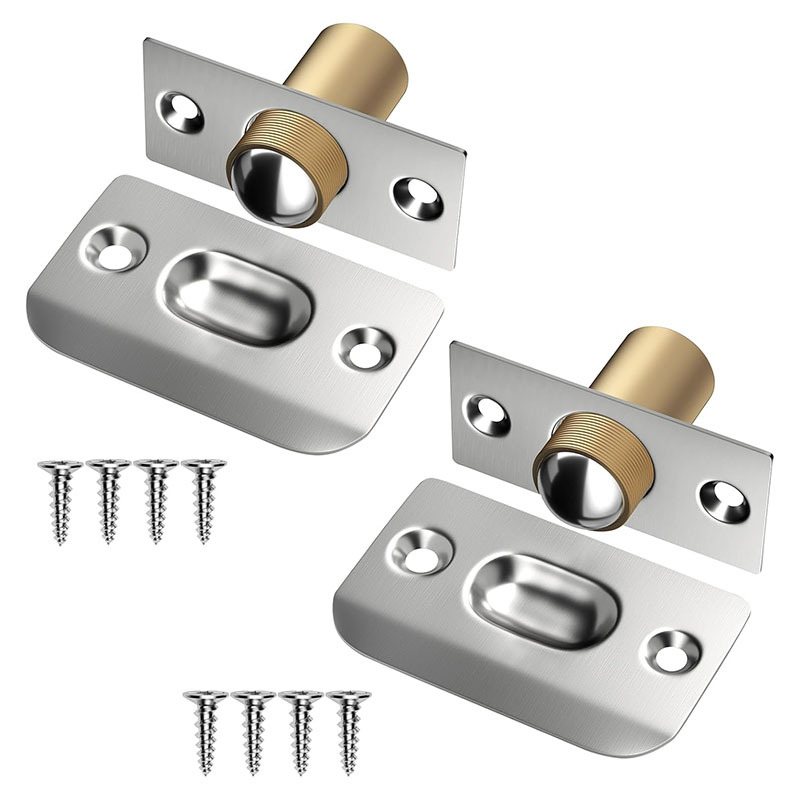 Meďový doraz na dvere s nastaviteľnou pružinou, zapustený typ pre montáž na dvere, leštený a elektrolytický povrch