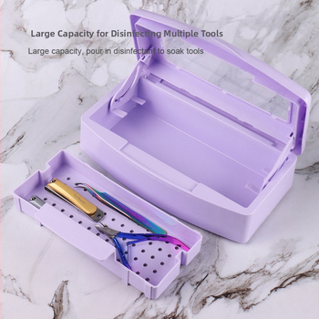 Dezinfekčná skrinka na nechtnové nástroje s alkoholovým ponorením, nožnice na kožičku a oceľový tlací nástroj, veľká kapacita