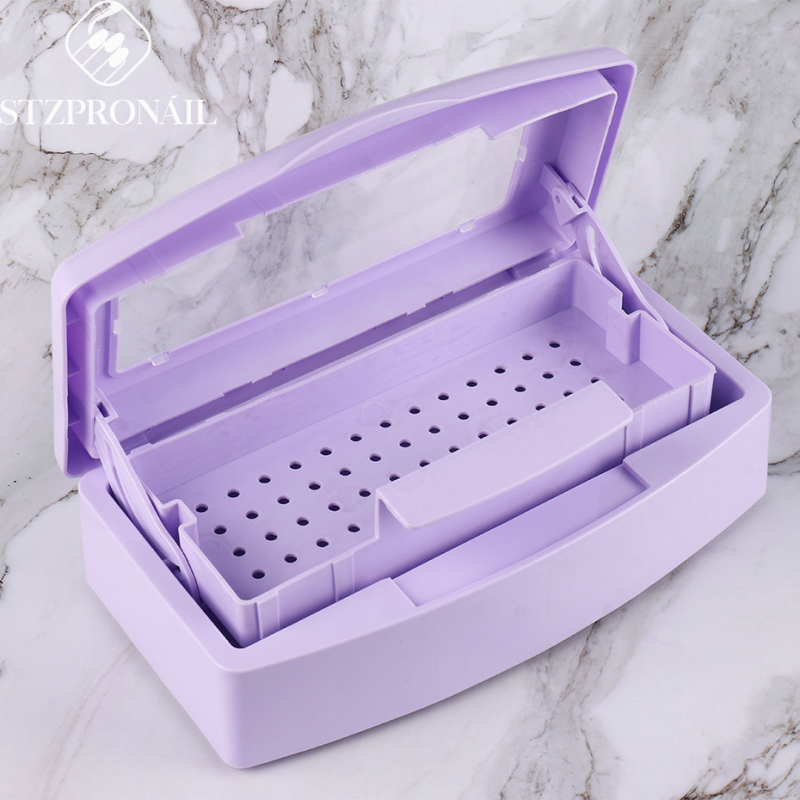 Kutija za dezinfekciju alata za nokte s alkoholnom namakanjem, škare za kožicu i čelični potisnik za kožicu, velika kapaciteta