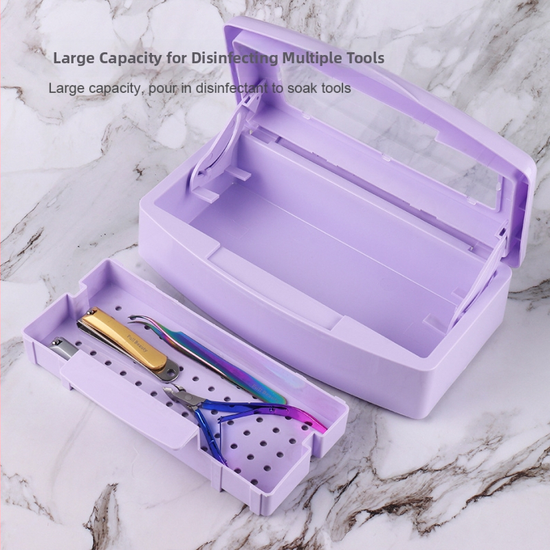 Dezinfekčná skrinka na nechtnové nástroje s alkoholovým ponorením, nožnice na kožičku a oceľový tlací nástroj, veľká kapacita