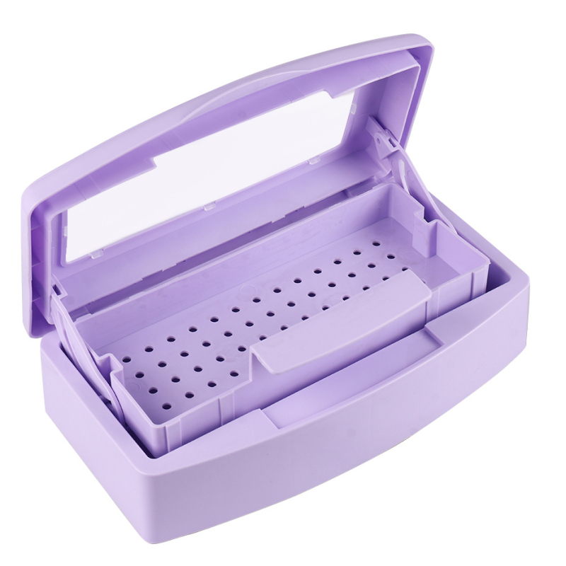 Kutija za dezinfekciju alata za nokte s alkoholnom namakanjem, škare za kožicu i čelični potisnik za kožicu, velika kapaciteta