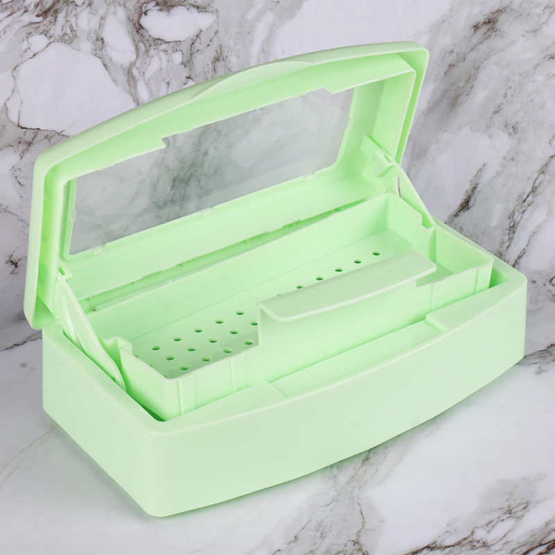 Kutija za dezinfekciju alata za nokte s alkoholnom namakanjem, škare za kožicu i čelični potisnik za kožicu, velika kapaciteta