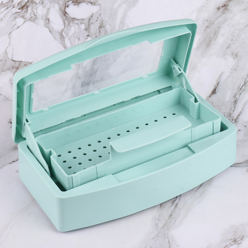 Kutija za dezinfekciju alata za nokte s alkoholnom namakanjem, škare za kožicu i čelični potisnik za kožicu, velika kapaciteta