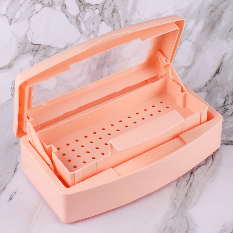 Kutija za dezinfekciju alata za nokte s alkoholnom namakanjem, škare za kožicu i čelični potisnik za kožicu, velika kapaciteta