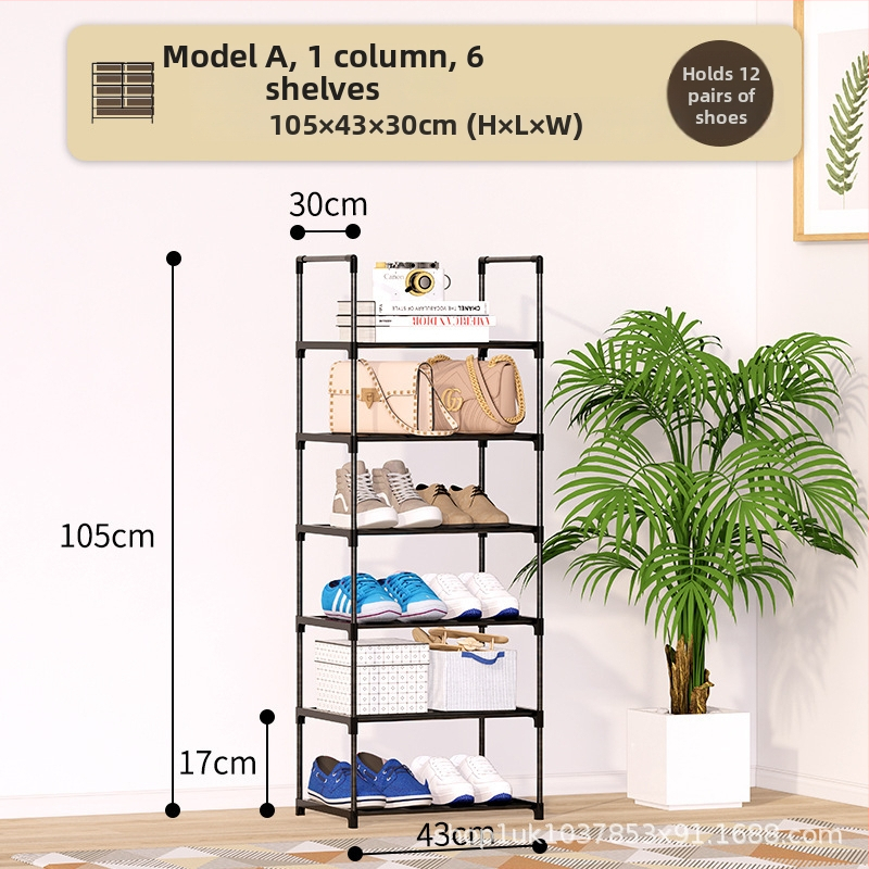 Kovaný železný stojan na topánky v jednom rade do vstupnej haly, prachotesný, model XJ-01, moderný štýl, funkcia skladovania