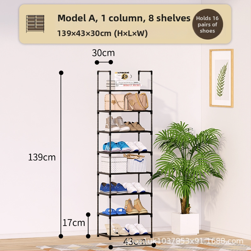 Kovaný železný stojan na topánky v jednom rade do vstupnej haly, prachotesný, model XJ-01, moderný štýl, funkcia skladovania