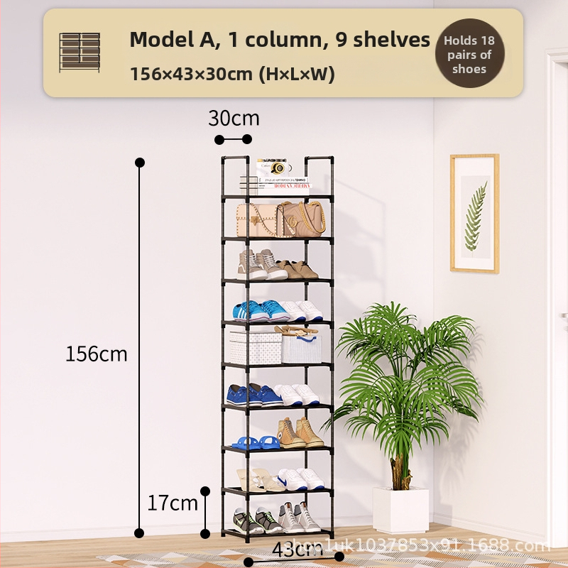 Kovaný železný stojan na topánky v jednom rade do vstupnej haly, prachotesný, model XJ-01, moderný štýl, funkcia skladovania