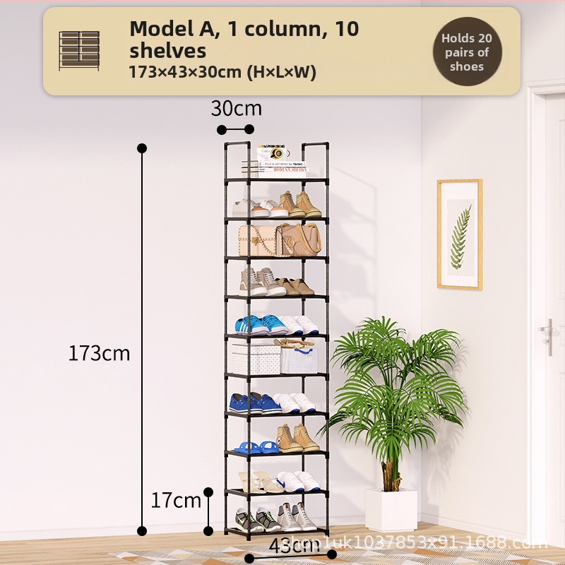 Kovaný železný stojan na topánky v jednom rade do vstupnej haly, prachotesný, model XJ-01, moderný štýl, funkcia skladovania