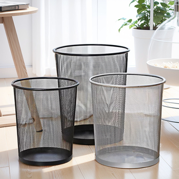 Okrúhly kovový kôš na odpadky, valcovitého tvaru, bez veka, objem menej ako 4 l, domáce použitie – kuchyňa a kúpeľňa