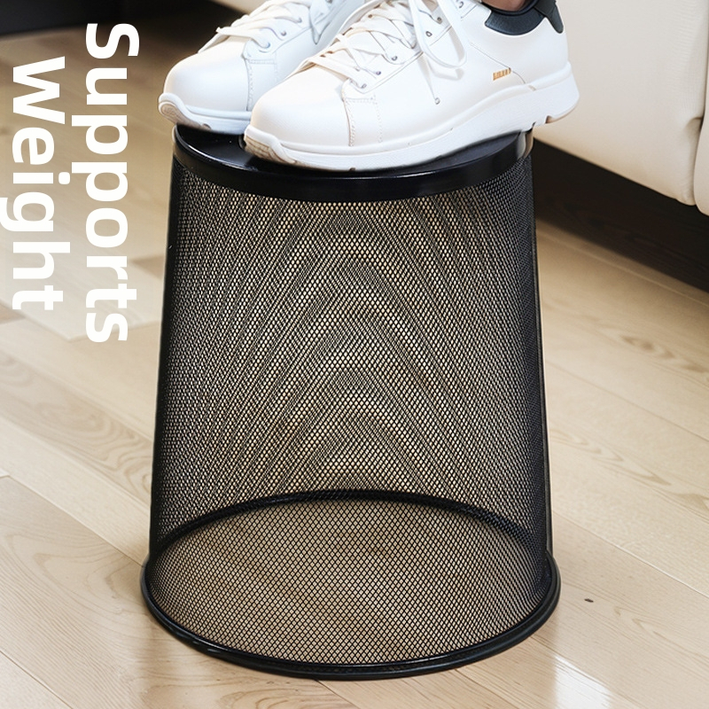 Okrúhly kovový kôš na odpadky, valcovitého tvaru, bez veka, objem menej ako 4 l, domáce použitie – kuchyňa a kúpeľňa