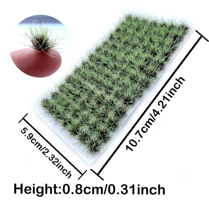 Trávne chumáčiky pre architektonálne modely - Plastový materiál, DIY kompatibilné, Statický model, Značka 3Z, Biele balenie