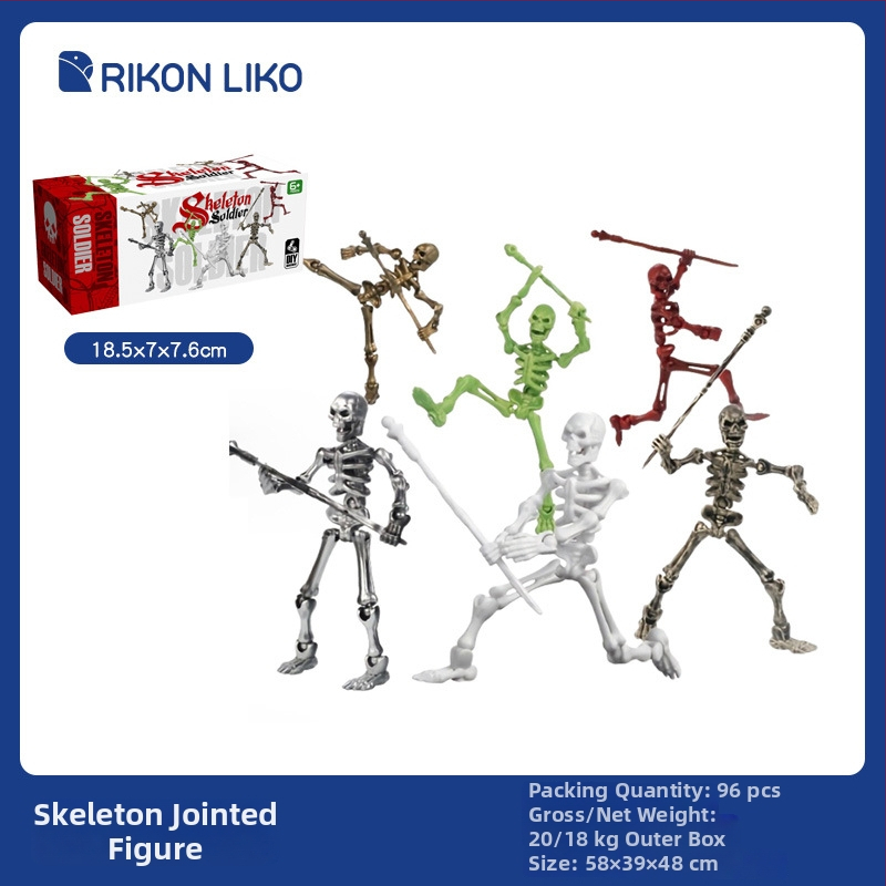 Sada stavebných blokov: 3D pohyblivý kostrový model, 50–100 dielov, z plastu, vhodné pre DIY, vek 7–14 rokov