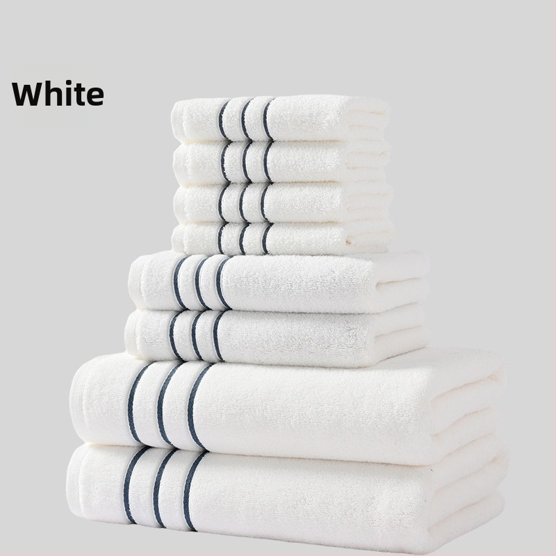 Osemdielny set uterák z 100% bavlny pre kúpeľ a tvár, hrubé a mäkké, celková hmotnosť 1560 g, možnosť tlače loga a súkromná značka