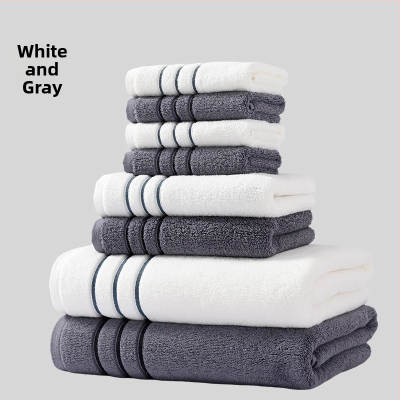Osemdielny set uterák z 100% bavlny pre kúpeľ a tvár, hrubé a mäkké, celková hmotnosť 1560 g, možnosť tlače loga a súkromná značka