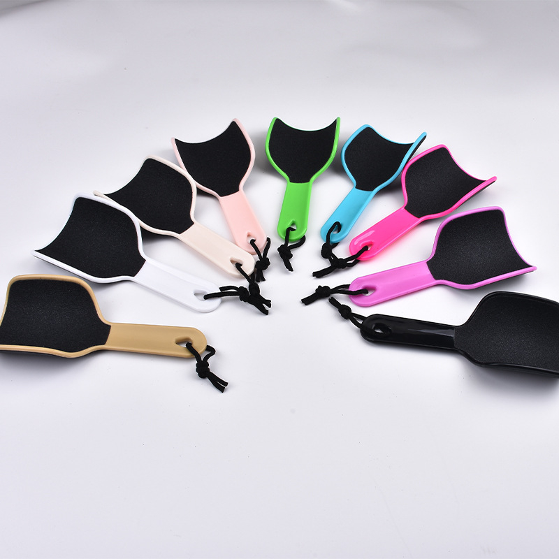 Pedikúrny nástroj – U tvarovaný obojstranný brúsik na nohy, zakrivená doska, PP materiál, oválny tvar, balenie 200