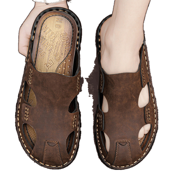 Muške sandale za planinarenje – Baotou stil, vodootporan gornji dio od mikrovlakna, gumena potplata (vodootporan, mikrovlakno, gumena potplata, Baotou stil)