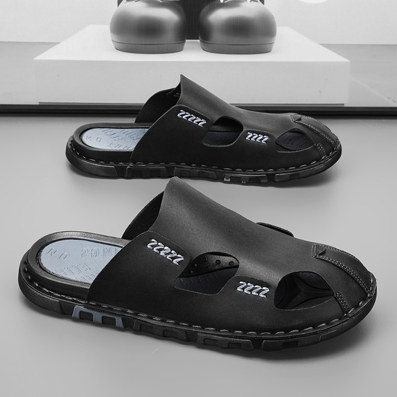 Muške sandale za planinarenje – Baotou stil, vodootporan gornji dio od mikrovlakna, gumena potplata (vodootporan, mikrovlakno, gumena potplata, Baotou stil)