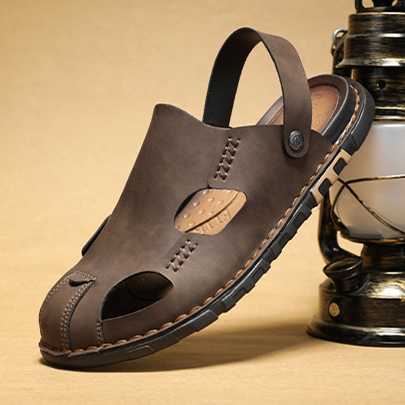 Muške sandale za planinarenje – Baotou stil, vodootporan gornji dio od mikrovlakna, gumena potplata (vodootporan, mikrovlakno, gumena potplata, Baotou stil)