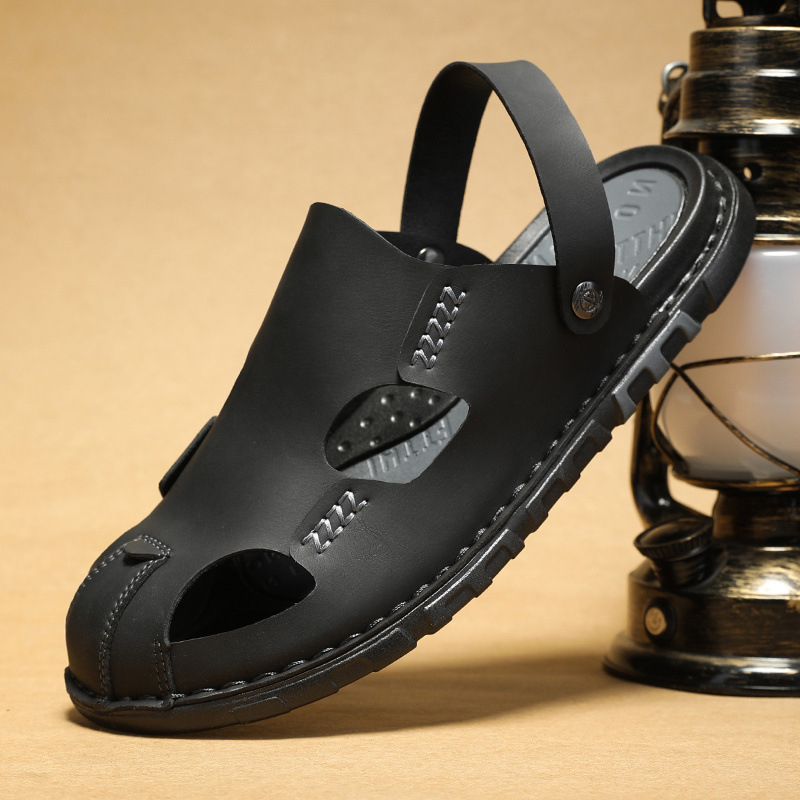 Muške sandale za planinarenje – Baotou stil, vodootporan gornji dio od mikrovlakna, gumena potplata (vodootporan, mikrovlakno, gumena potplata, Baotou stil)