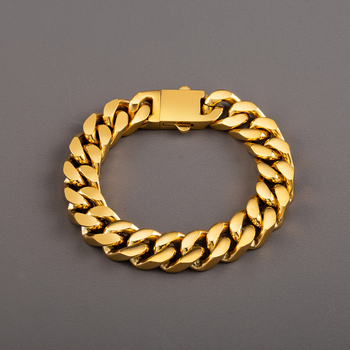 Náramok — nerezová oceľ, elektroplátovanie, pánsky európsko-americký štýl, geometrický tvar, model XYB0054