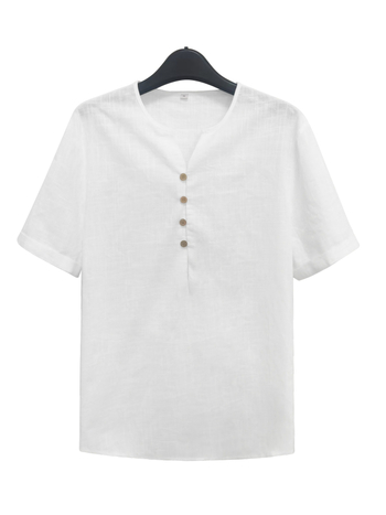 Muška lagana pamučna košulja kratkih rukava s oštrim ovratnikom, prozračna, prilagodljiv kroj