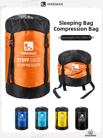 Miegmaišio suspaudimo krepšys – su dangteliu, poliesterio audinys, lengvas kempingui (115–189 g)