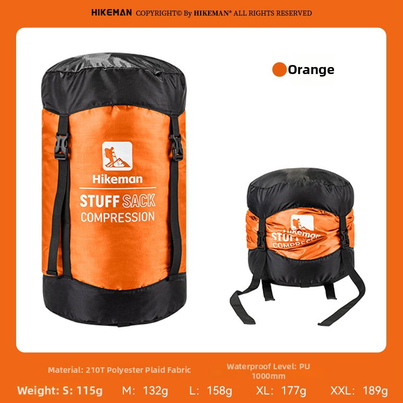 Miegmaišio suspaudimo krepšys – su dangteliu, poliesterio audinys, lengvas kempingui (115–189 g)