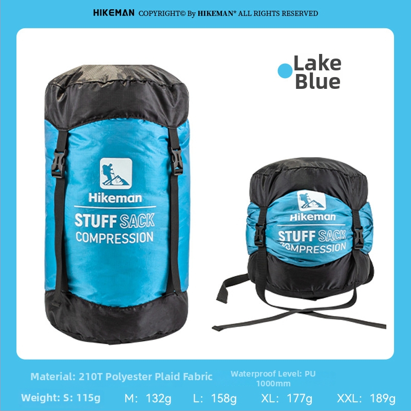 Miegmaišio suspaudimo krepšys – su dangteliu, poliesterio audinys, lengvas kempingui (115–189 g)