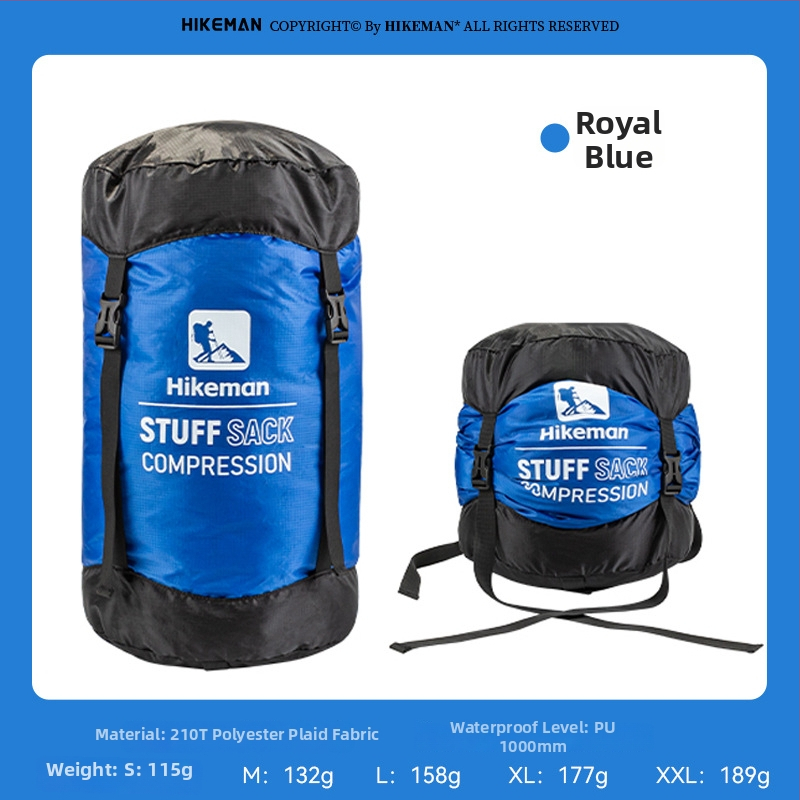 Miegmaišio suspaudimo krepšys – su dangteliu, poliesterio audinys, lengvas kempingui (115–189 g)