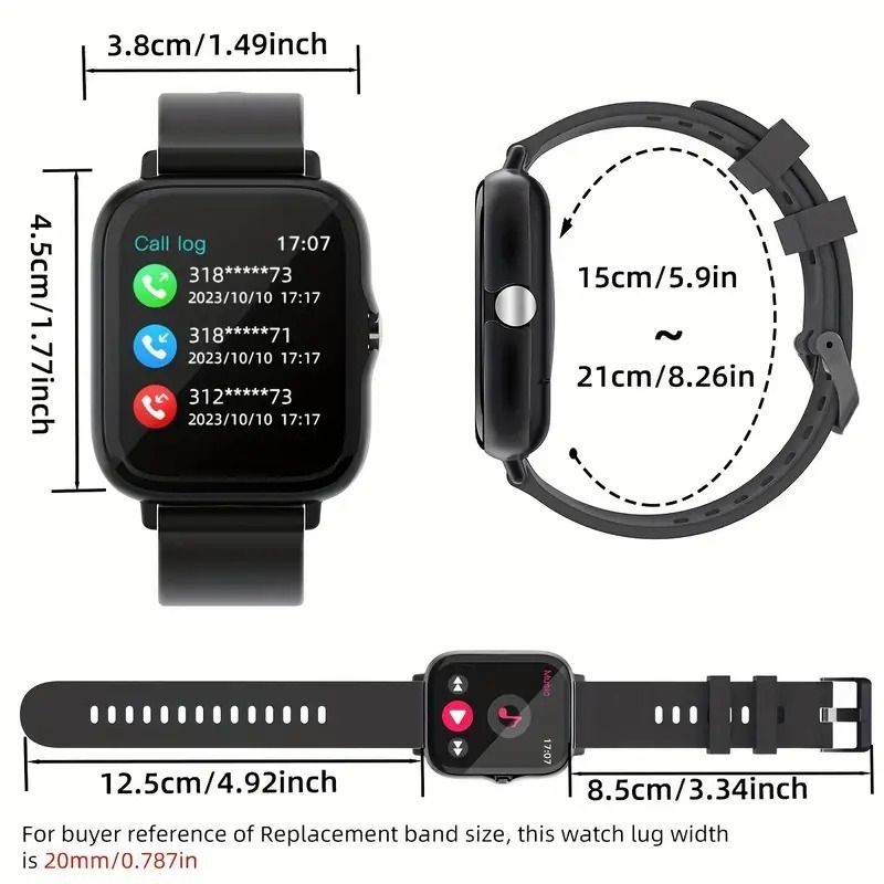 TEMU Έξυπνο Ρολόι με Πλήρη Οθόνη Αφής, Παρακολούθηση Καρδιακού Ρυθμού, Παρακολούθηση Ύπνου, Μέτρηση Οξυγόνου στο Αίμα, Μέτρηση Αρτηριακής Πίεσης