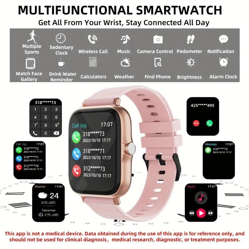 TEMU Έξυπνο Ρολόι με Πλήρη Οθόνη Αφής, Παρακολούθηση Καρδιακού Ρυθμού, Παρακολούθηση Ύπνου, Μέτρηση Οξυγόνου στο Αίμα, Μέτρηση Αρτηριακής Πίεσης