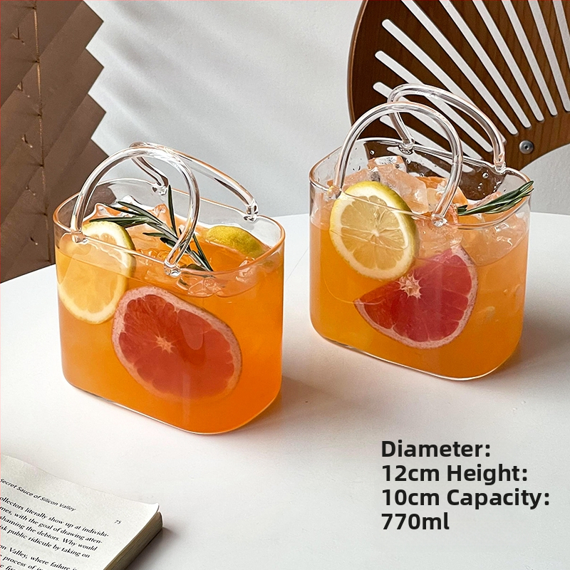 Sklenený pohár na nápoje so slamkou, ľadový vzor, prenosný, štvorcový tvar