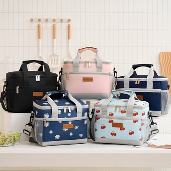 Taška na obed s otvoreným horným otvorom, ručné nosenie, Oxford tkanina, objem 7,8 l, moderný minimalistický štýl, prenosná, skladacia, injekcia vody