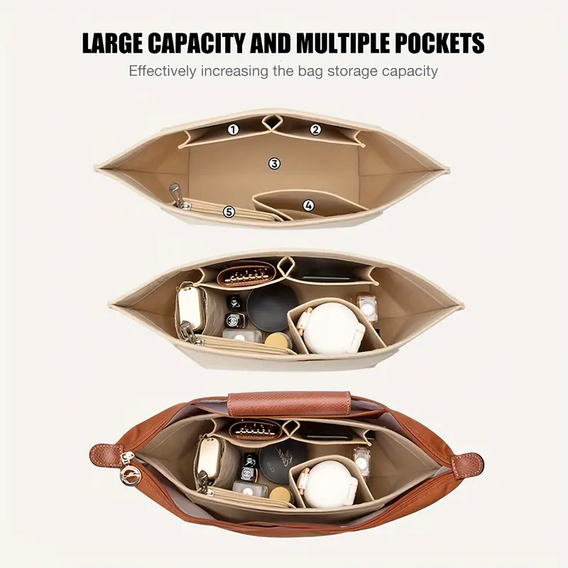 Filca iekšējā somas ieliktnis - iekšējā organizācija, slodzes samazināšana, uzglabāšana